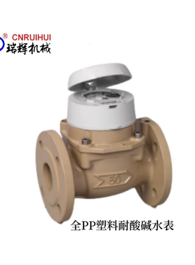 瑞辉全PP全塑料耐酸碱水表upvc防腐蚀流量计RHNY-A50SF塑料ABS PP