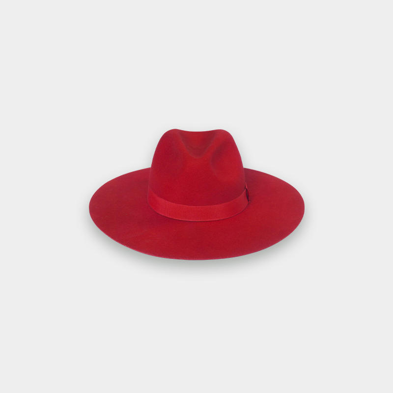 SUPERR红色高顶羊毛礼帽