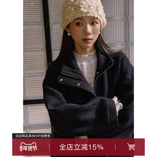 superr 艺术品 甄选廓形宽松显瘦短款设计感双层门襟加厚夹克外套