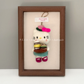 多尼古乐尼泊尔手工羊毛毡挂件爱上汉堡KT猫玩偶包挂钥匙扣车挂饰