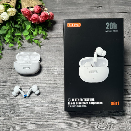 BYZ S611 蓝牙耳机 皮革触感入耳式喇叭呀耳机