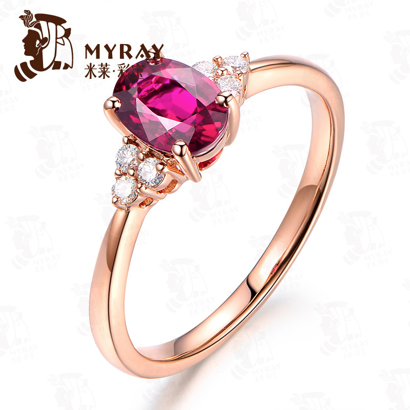 米莱珠宝1.1克拉天然碧玺戒指女