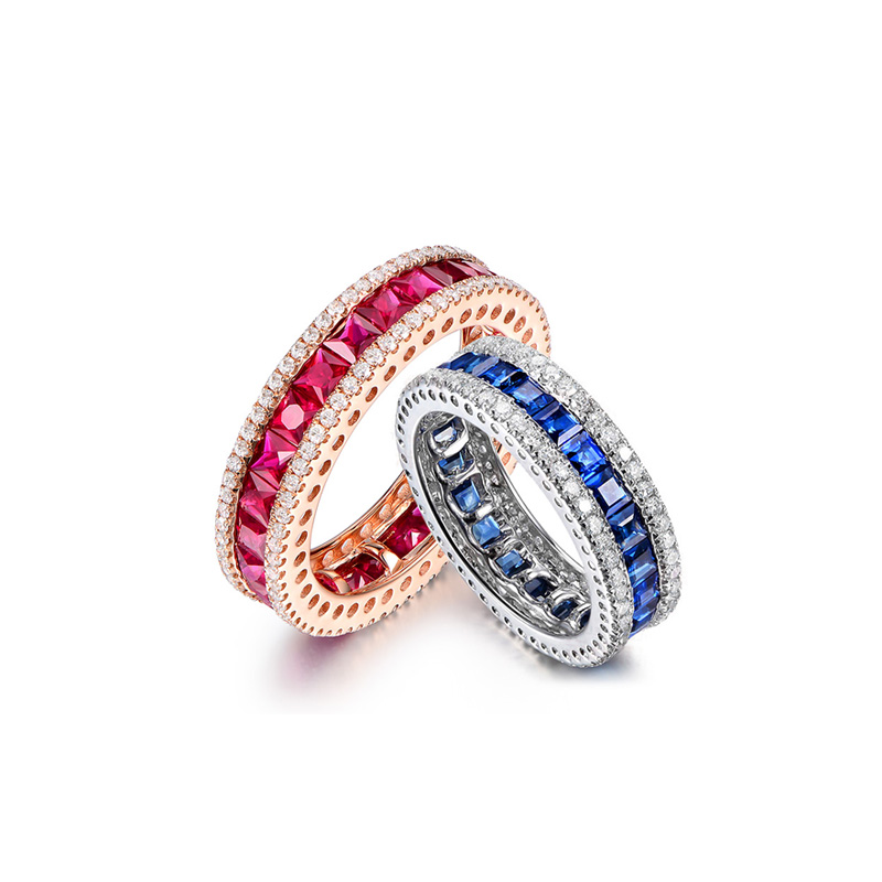 天然宝石米莱排戒高端定制