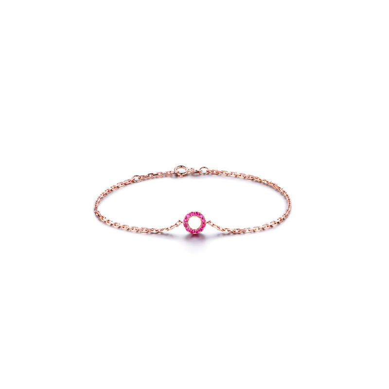 米莱手链玫瑰金黄色蓝宝石