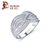 米莱珠宝18k金钻石戒指群镶0.85克拉显钻效果手饰钻戒贵重定制