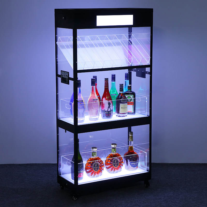 酒吧led发光酒柜夜场KTV三层香槟洋酒座红酒展示架香槟塔发光酒架