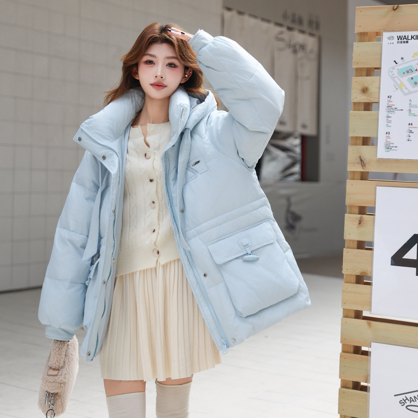 90鸭绒加大码羽绒服女中长款胖mm2025冬新款韩版收腰羽绒服外套