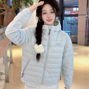 排骨雪山款2025轻薄秋冬款白鸭绒女连帽宽松户外休闲羽绒服外套女