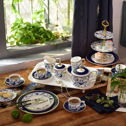 英式下午茶茶具茶壶套装轻奢骨瓷美式杯碟咖啡具家用高级精致礼盒