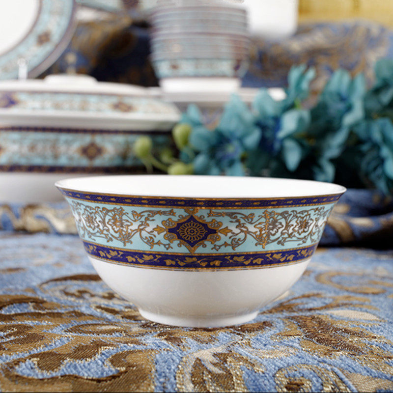 欧式高档家用饭碗骨瓷餐具面碗高颜值复古汤碗瓷碟盘子陶瓷碗套装,餐饮具,碗,淘宝优惠券,粉丝福利购,淘宝优惠卷