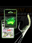 舟山大黄鱼钓组配件伽玛卡兹鱼钩进口夜光鱼皮黄三单钩小蓝黄鱼钩