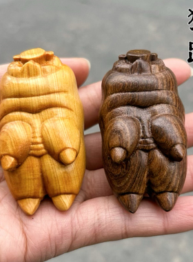 崖柏木猪蹄手把件文玩手捻把玩件实木雕刻猪脚猪手把玩件朋友礼物
