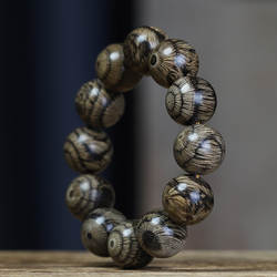 天然小叶买麻藤金丝藤2.0手串鬼眼对眼佛珠文玩念珠单圈手链男款