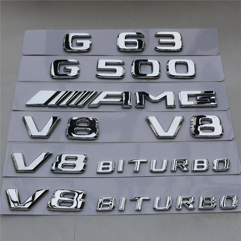 新款奔驰G级字标G500 G63 G65 AMG改装车标后尾标V8 BITURBO侧标