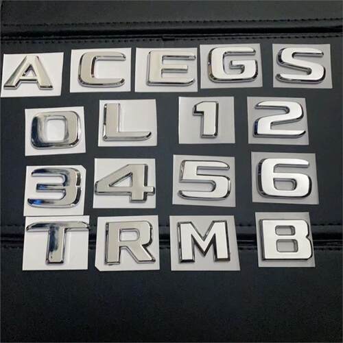 适用于奔驰车标单卖新E/S/C/A/GLA/GLCES级字母车标 数字尾标改装