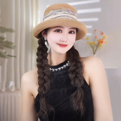 帽子假发女一体式法式长卷发