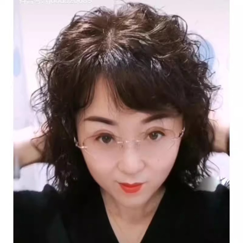 小卷发假发片仿真发丝蓬松自然头顶遮白发增加头顶发量假发补发块