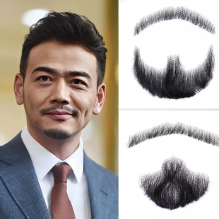假胡子男仿真胡须隐形逼真影视化妆易容胡子道具真发络腮胡八字胡