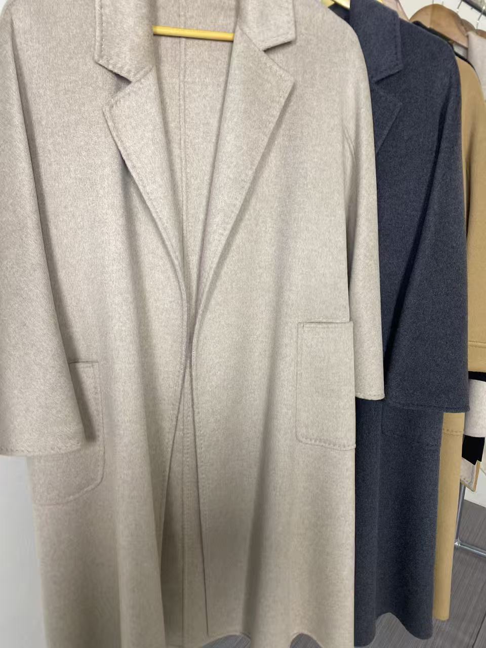 浴袍款长款100%纯山羊绒大衣外套经典Labbro过膝纯绒外套