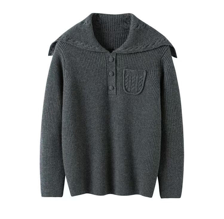 素家同款！品质100%纯山羊绒大翻领口袋麻花加厚宽松显瘦NXD52