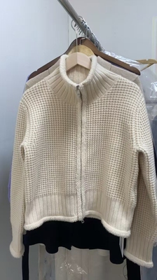 华贵奢侈品！品质100%纯山羊绒！大克重5股加厚立领拉链开衫外套