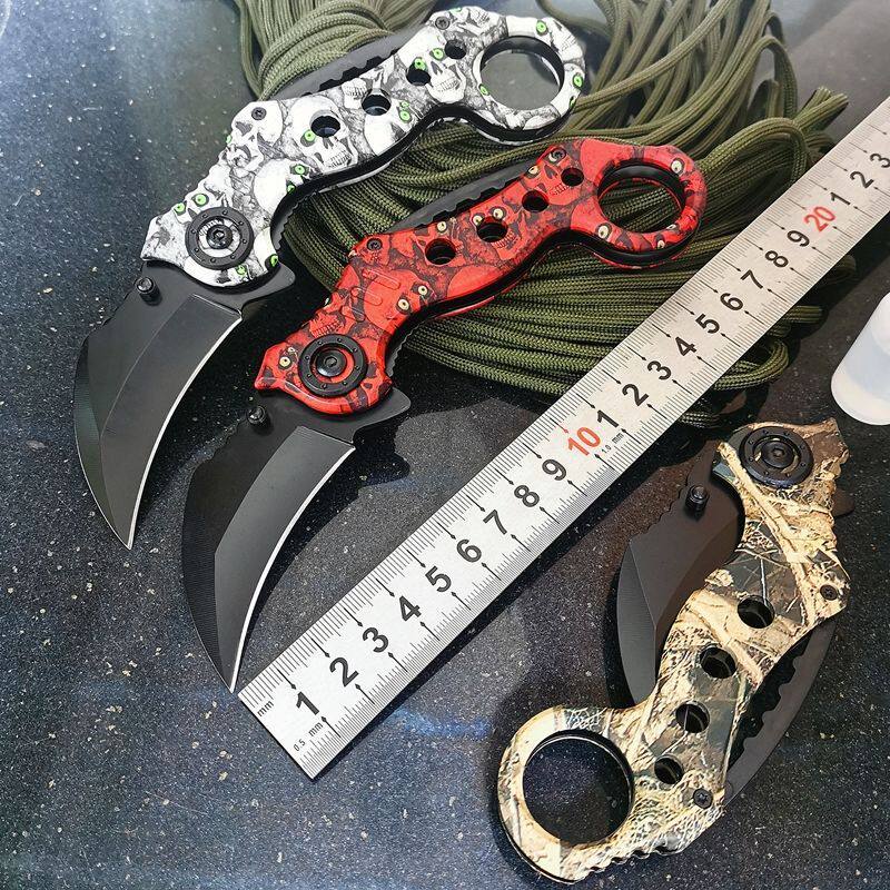迷彩CSGO折叠刀鹰爪刀弯刀战狼2野外战术防身户外刀军刀游戏刷刀