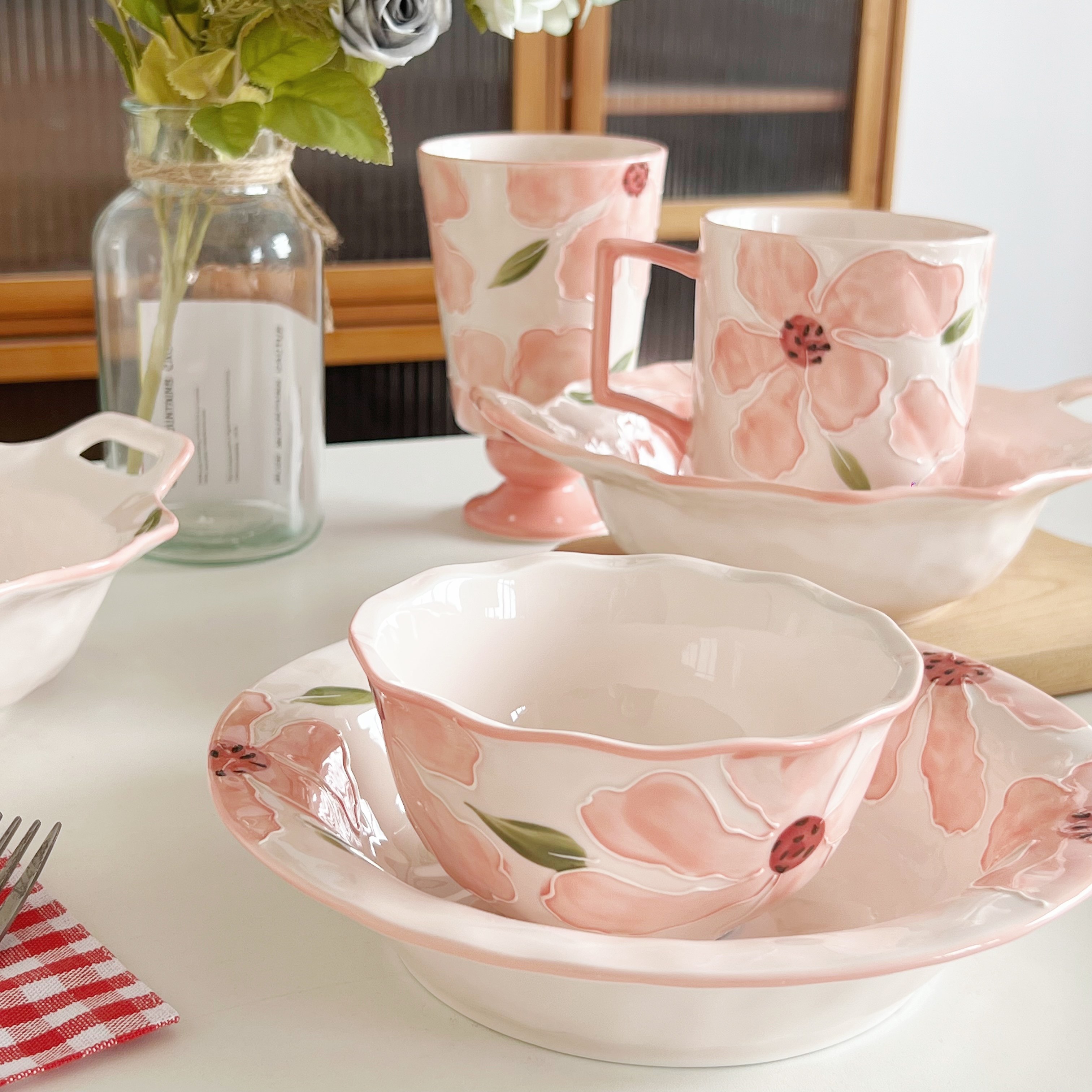 绮罗粉黛系列高温釉下彩浮雕凸釉陶瓷碗,餐饮具,碗,淘宝优惠券,粉丝福利购,淘宝优惠卷