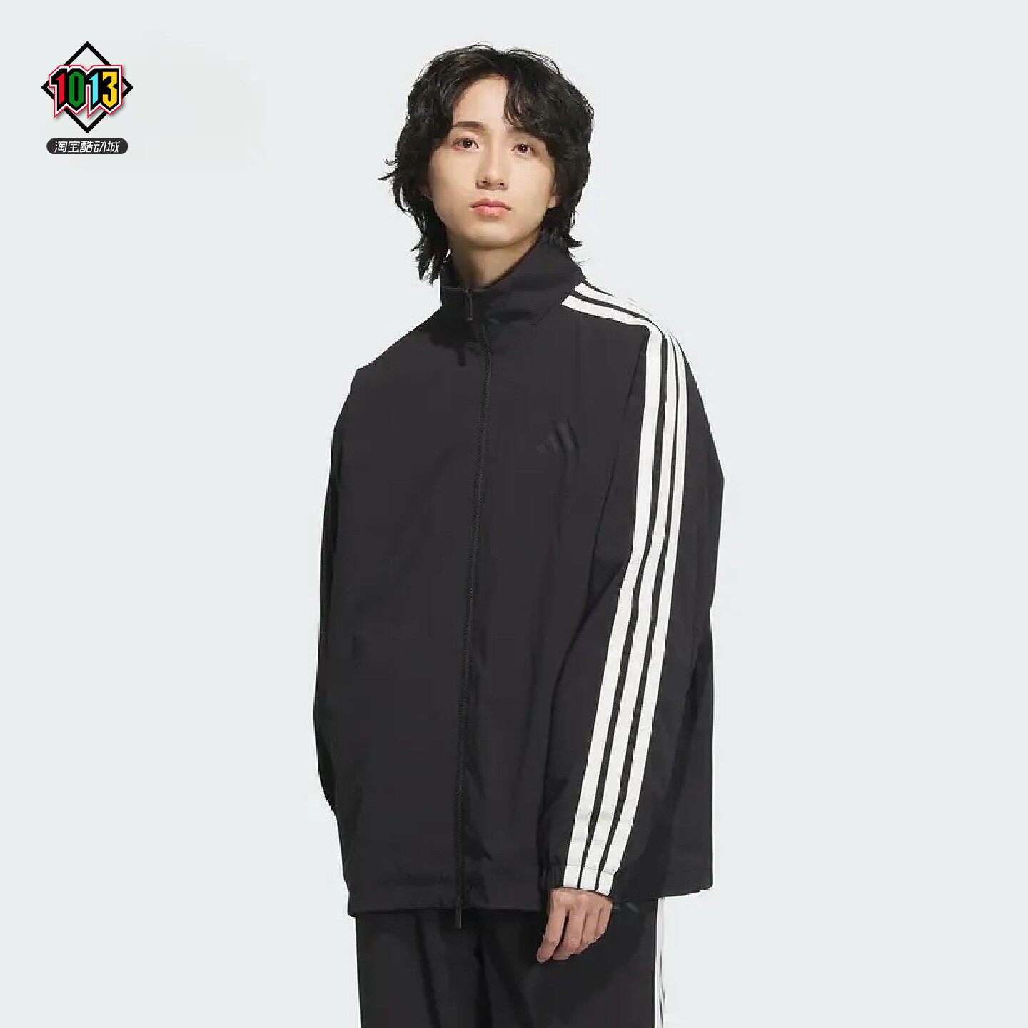 阿迪达斯春秋男款经典三条纹梭织舒适休闲运动服 夹克外套 JL6091