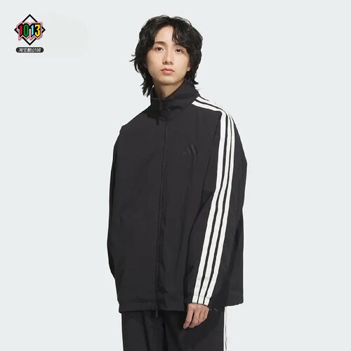 阿迪达斯男款三条纹防风运动夹克