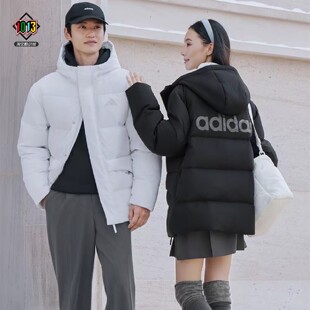 阿迪达斯冬季男女款经典连帽防风保暖运动羽绒服外套 KQ5519 5520