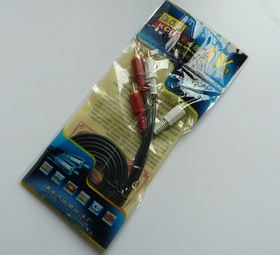 全铜3米 二对二 AV音频线 电脑音箱视频线 2对2 4头 RCA莲花线