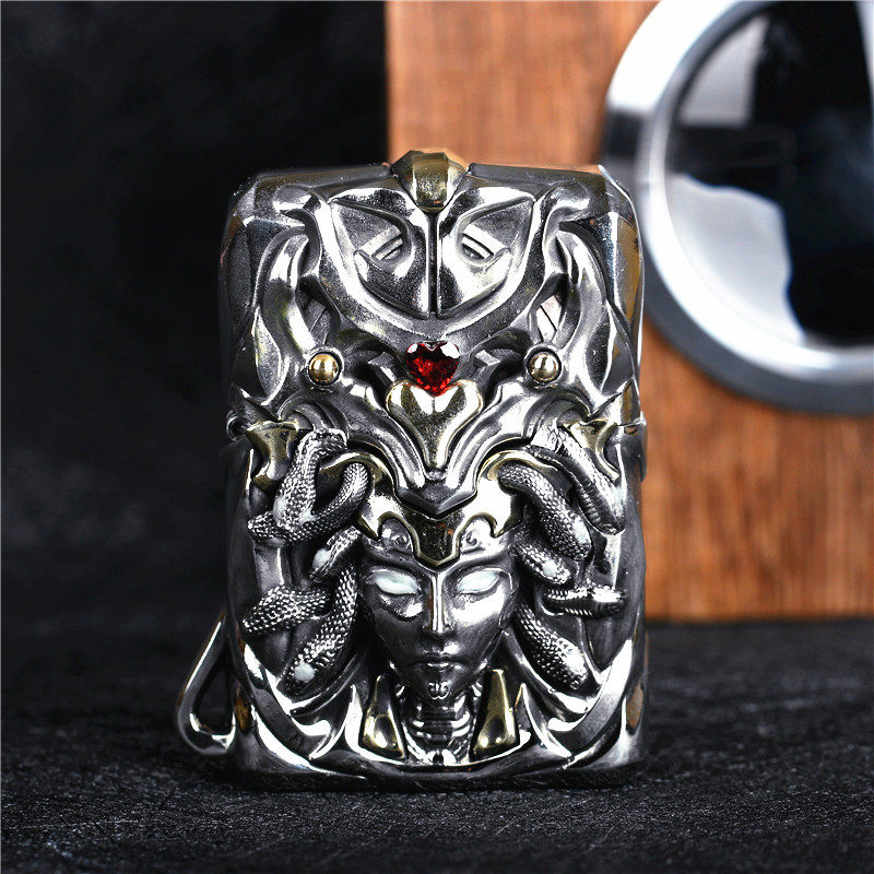 zippo芝宝煤油防风打火机 重盔甲机铠甲机 夜光美杜莎 男士礼品