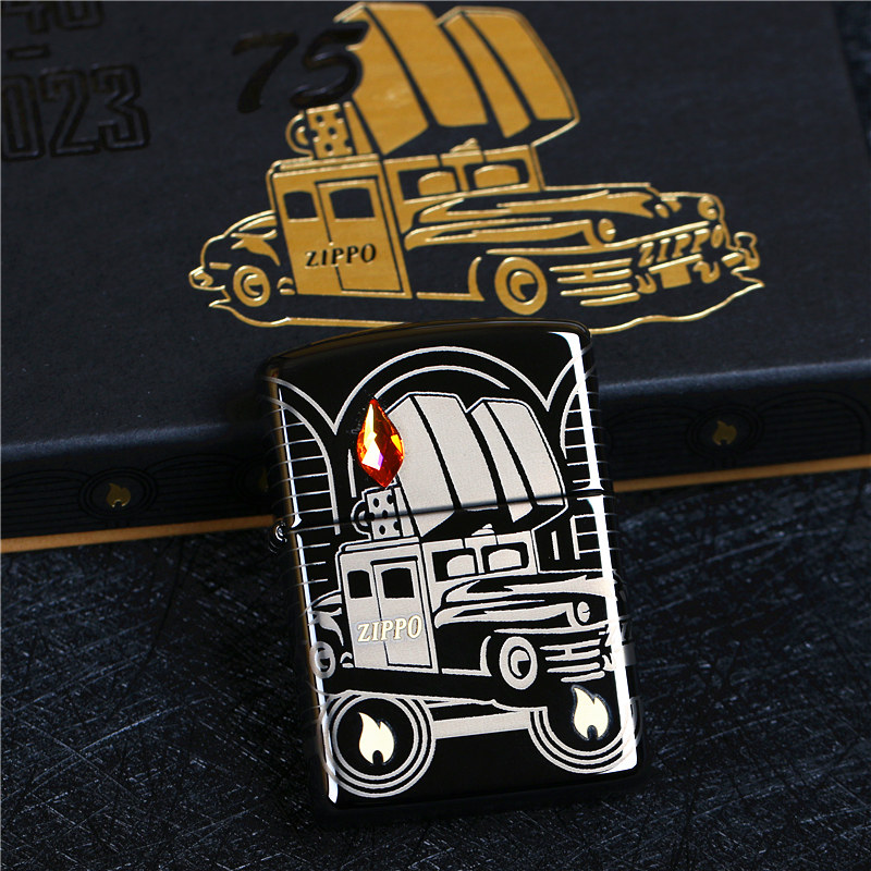 zippo芝宝煤油防风打火机23年度纪念版C23双打小汽车75周年限量版