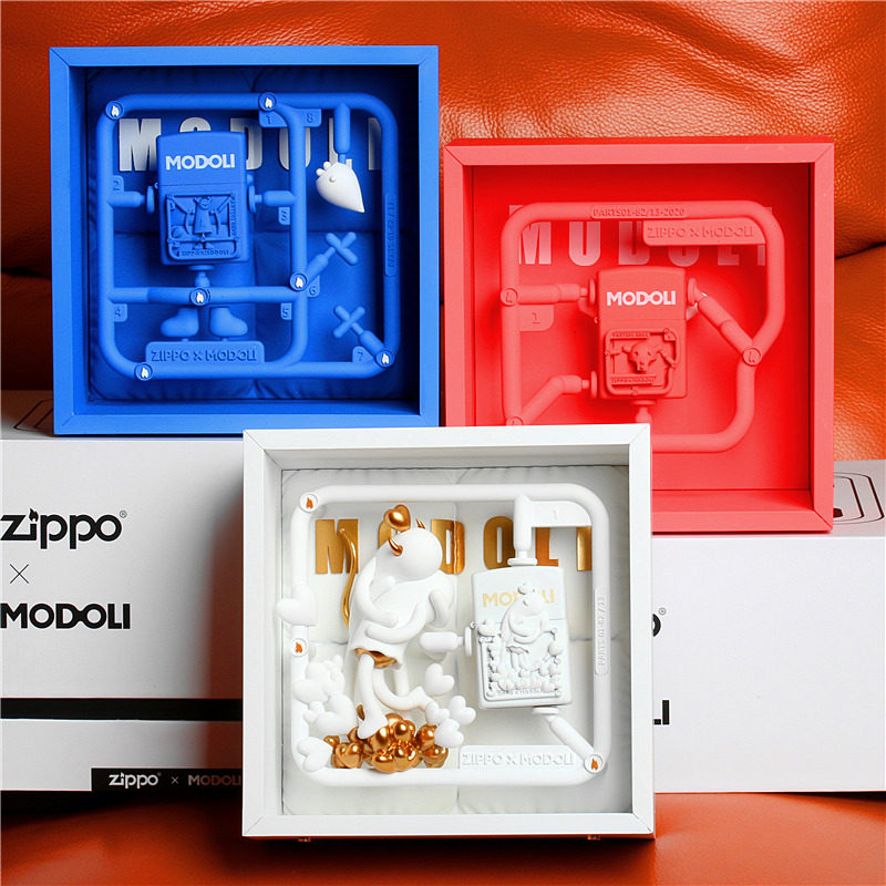 zippo芝宝防风打火机modoli联名世纪之吻潮玩底座情人礼品 珍藏版
