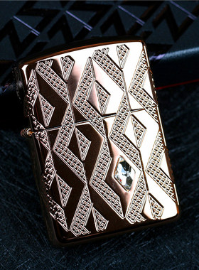 zippo芝宝煤油防风打火机美版原装盔甲机 蔷薇水晶49702 送礼收藏