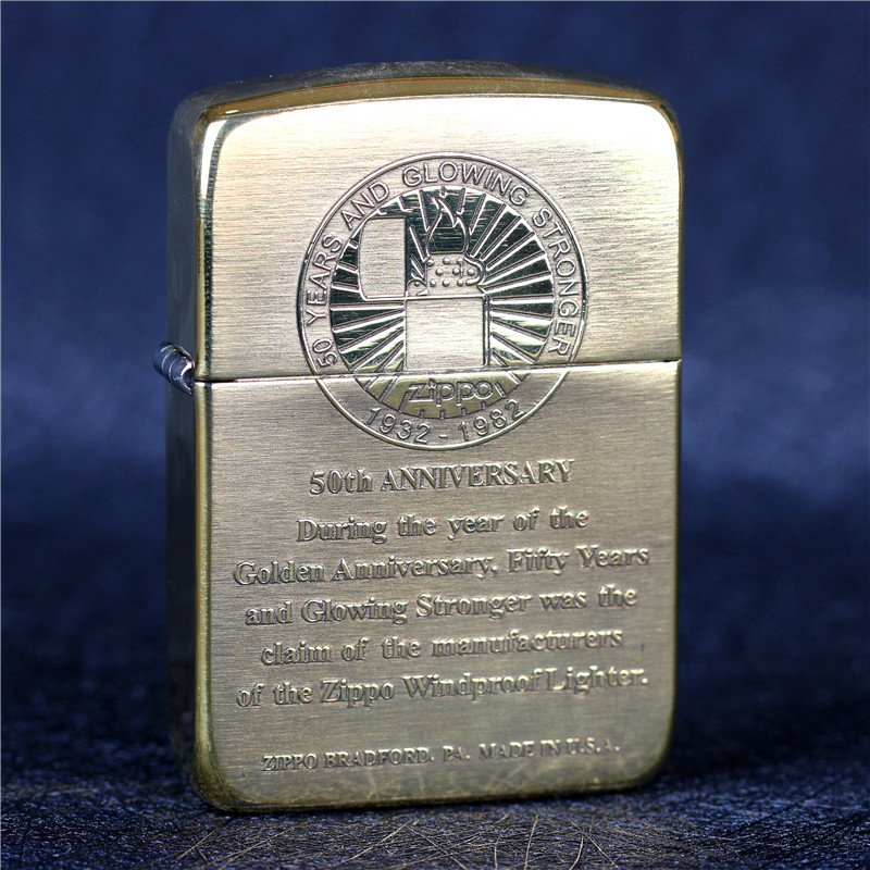 zippo芝宝煤油防风打火机 纯铜1941经典浮雕刻50周年纪念男士礼物
