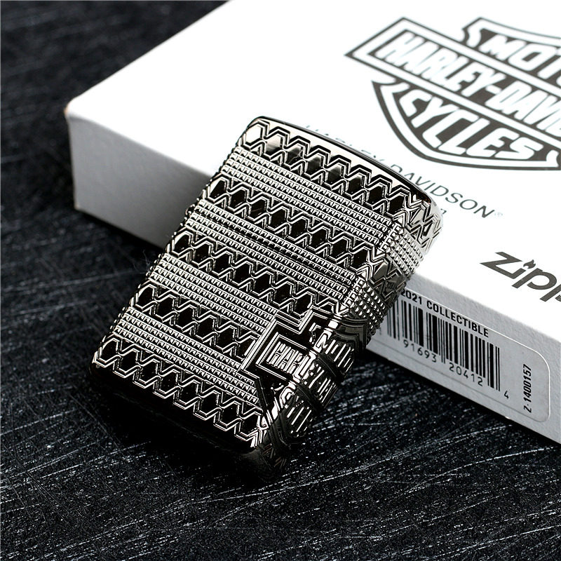 正品zippo芝宝防风打火机盔甲机 哈雷戴维森盾标志2021年度收藏版