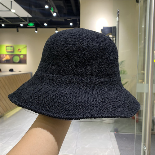 渔夫帽女遮阳防晒针织亚麻光身