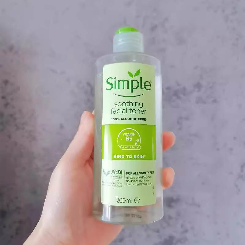 英国Simple温和保湿爽肤水深层清洁收缩毛孔平衡油无香酒精敏感肌