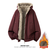 A093-H8170-P125两面穿座山雕加厚加绒棉衣连帽外套石墨灰，男装棉衣，电商A093