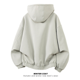 冬季加绒加厚皮夹克连帽座山雕棉衣A093-M960-特P100米白，男装夹克，电商A093