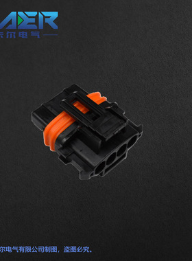 厂家供应汽车连接器AMP368162-1黑色4芯电喷线束接插件