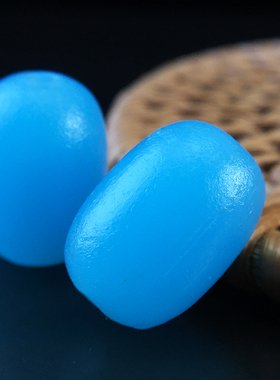 清代官造宫廷御用古法老琉璃手串湖蓝色桶珠男女款手链文玩精品