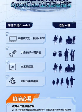Clawdbot/Moltbot/OpenClaw部署PDF+视频教程｜小白20分钟搞定AI