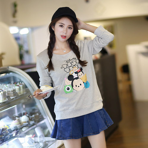 秋冬季学生毛圈棉rough长袖t恤