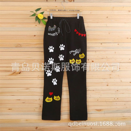 rough纯棉毛圈绣花秋冬装运动