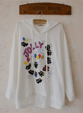 2024春夏季 长袖女t恤学生韩版rough上衣宽松inj蝙蝠衫休闲百搭潮