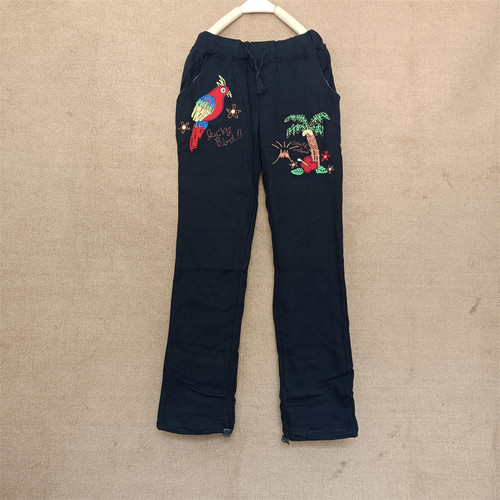 绣花重工自然要长裤厚纯棉重工潮