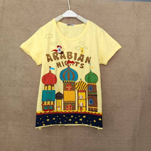 2024夏季rough飞毯纯棉圆领宽松t恤女短袖设计感小众半袖上衣 ins