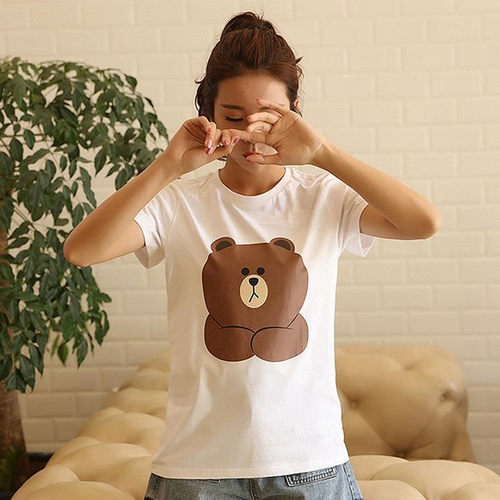 短袖T恤纯棉女装卡通动漫短袖